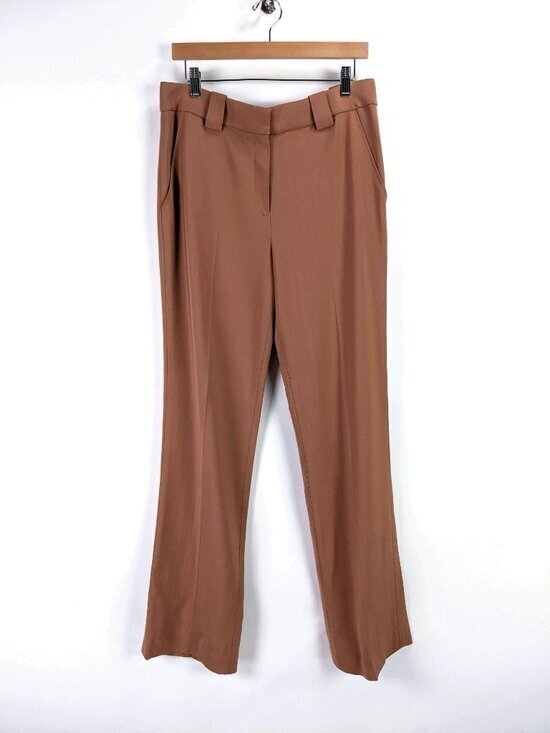 A.L.C. Pants - NWT - A.L.C. Flat Front Straight Leg Trousers Minimal Chic Tan Brown Size 8